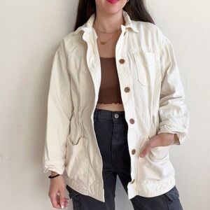 Everlane The Cinchable Chore Jacket Cream White